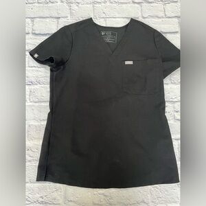 FIGS Black scrubs scrub top one pocket V-Neck XS